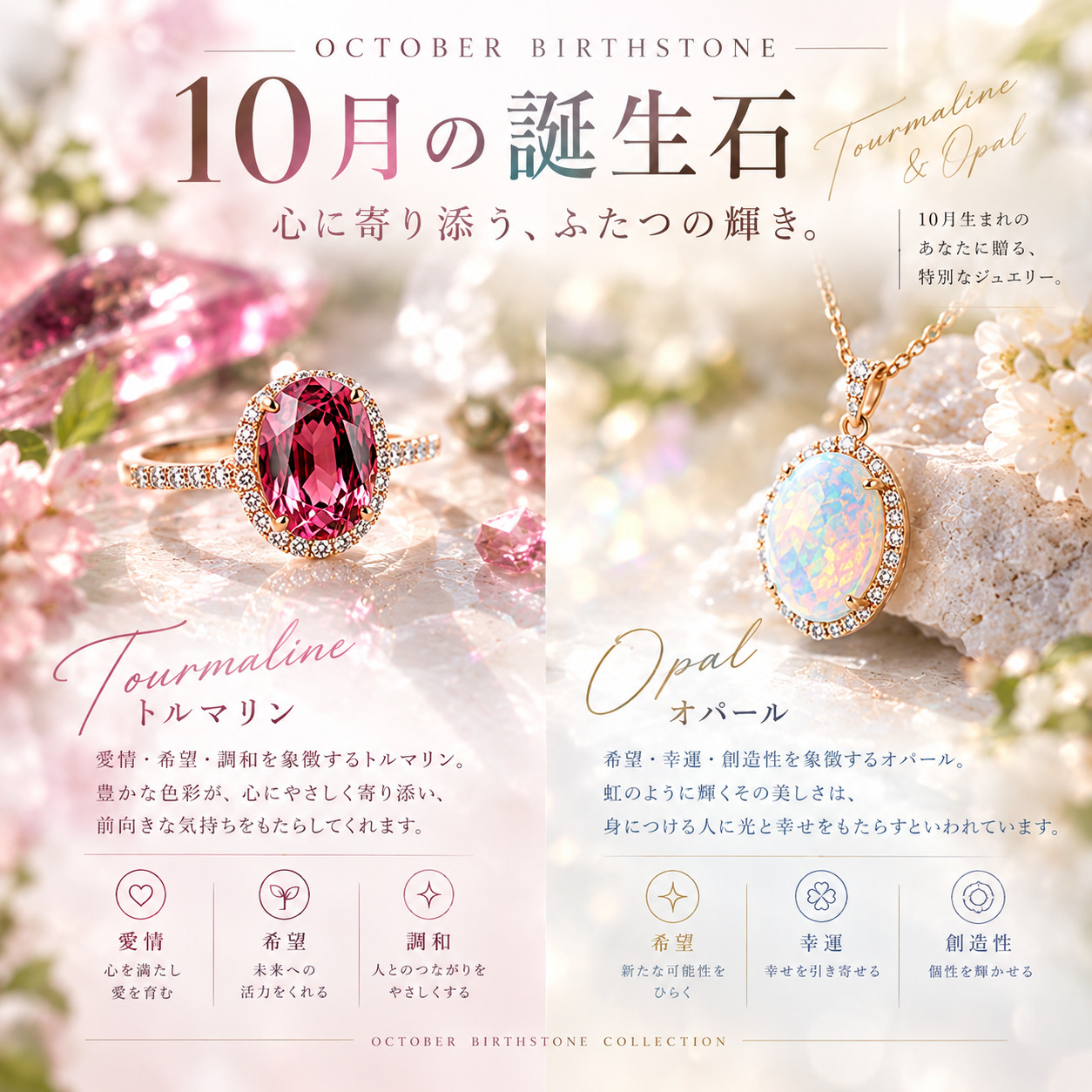 ★特選一連★幸運♢健康を引き寄せる石♡【40cmミックストルマリンさざれ連】❤ 10月の誕生石｜トルマリン＆オパール｜上野マルイ